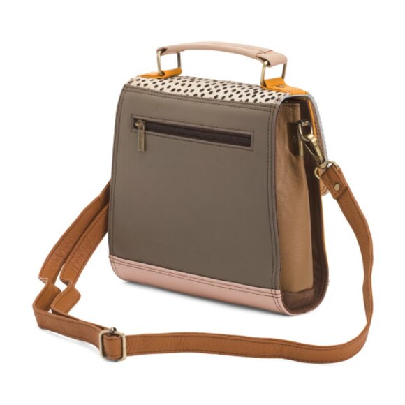 SORUKA Leather Vivian Animal Print Satchel - Picture 4 of 4